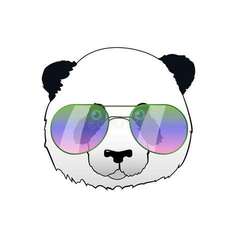 Cool Cartoon Cute Panda With Sun Glasses Stock Vector Illustration Of