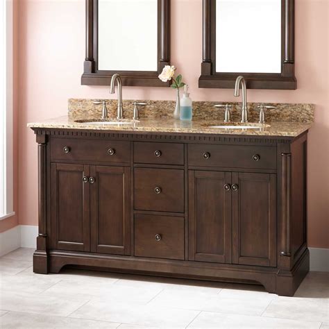 60 Claudia Double Vanity For Undermount Sinks Antique Coffee