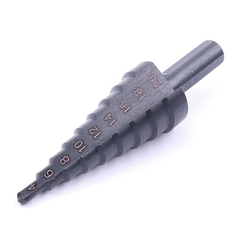 1x Black Nitiding Hss Stepped Drill 4 20mm Straight Groove Triangle
