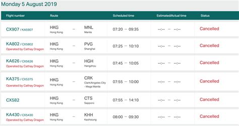 What is the cathay pacific schedule change policy? Major Hong Kong Airport Disruptions Tomorrow As City ...