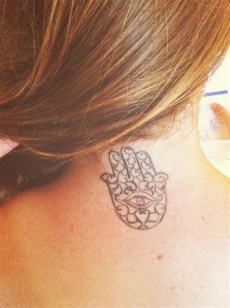 Back Of The Neck Hamsa Tattoo Tattoo Judaica Pinterest