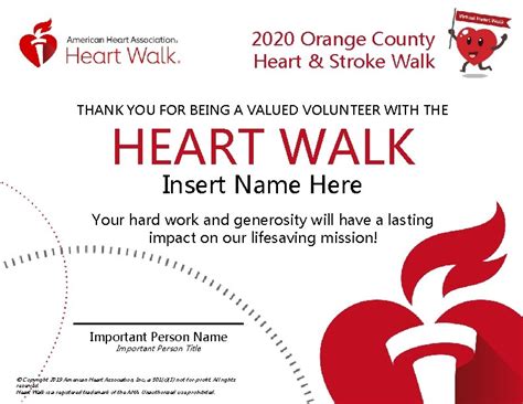 2020 Orange County Heart Stroke Walk Thank You
