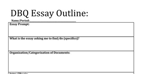 Dbq Essay Outline Template Docx Google Docs