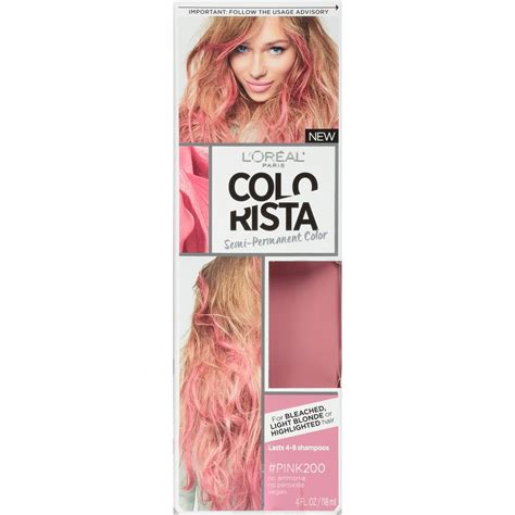 l oreal paris colorista semi permanent hair color light bleached blondes pink 1 kit