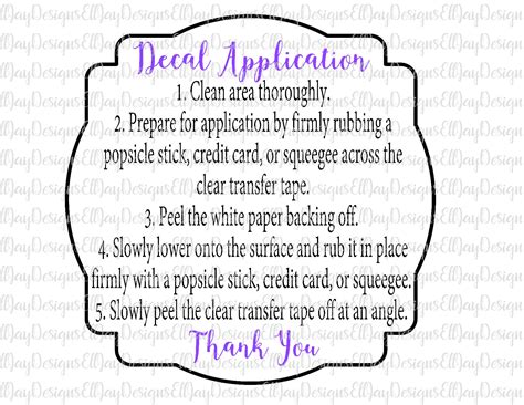 Decal Application Svg Decal Application Svg Decal Directions Etsy