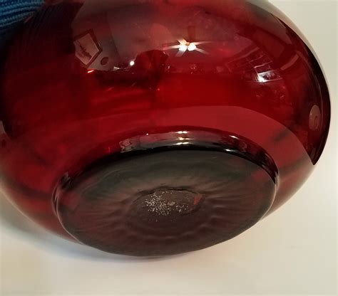 Deep Red Glass Vase Where When Who Antiques Board