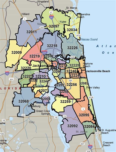 Jacksonville Florida Map With Zip Codes Holli Latrina
