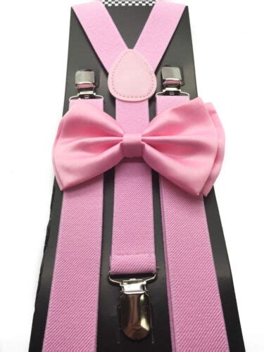 light pink bow tie and suspender set tuxedo wedding formal men s accessories new ebay