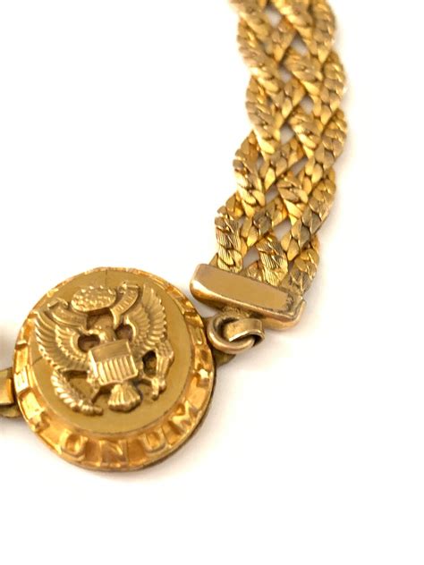 vintage 12k gold filled wwii us military bracelet with tassel etsy