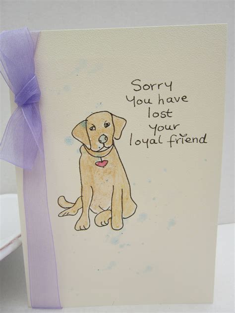 Dog Sympathy Card Watercolour Card Pet Sympathy Card Dog Etsy Uk