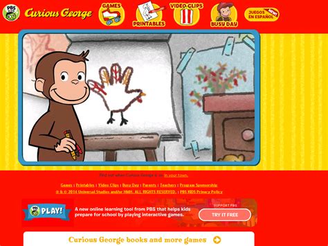 Curious George Pbs Kids Fun Kids Video Games Computer