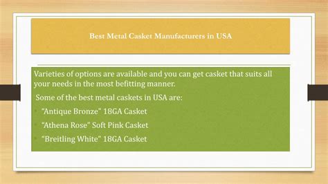 Ppt Best Metal Casket Manufacturers In Usa Powerpoint Presentation