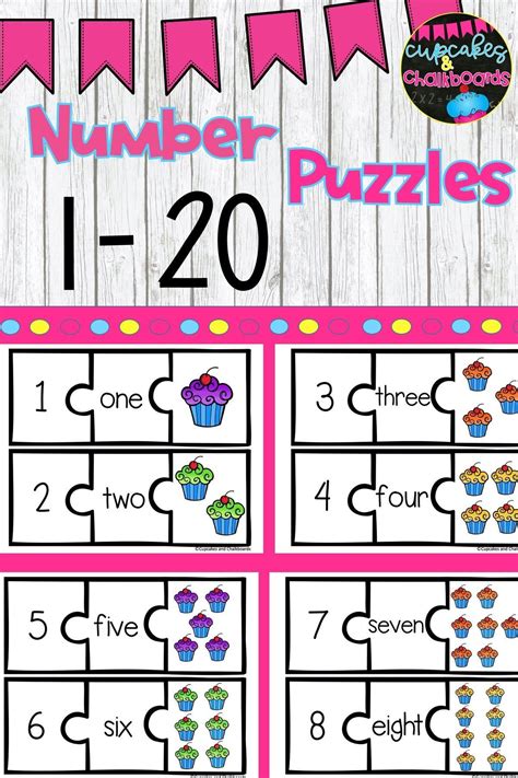 Number Recognition Puzzles 1 20 In 2020 Kindergarten Activities