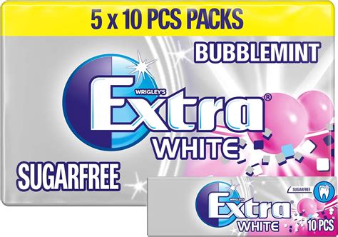Extra White Bubblemint Chewing Gum Multipack 6 X 10 Pieces