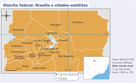 Blog De Geografia Mapa Distrito Federal Brasília E Cidades Satélites