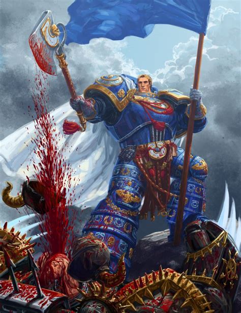 Ultramarine Banner Bearer Ii Warhammer 40k Artwork Warhammer Art