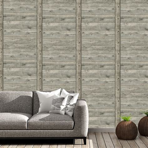 Rasch Rustic Wood Panel Effect Wallpaper Textured Paste The Wall Vinyl