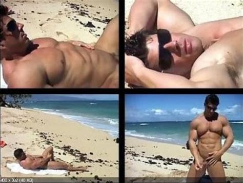 The Hottest Muscular Stud Masturbating On The Beach