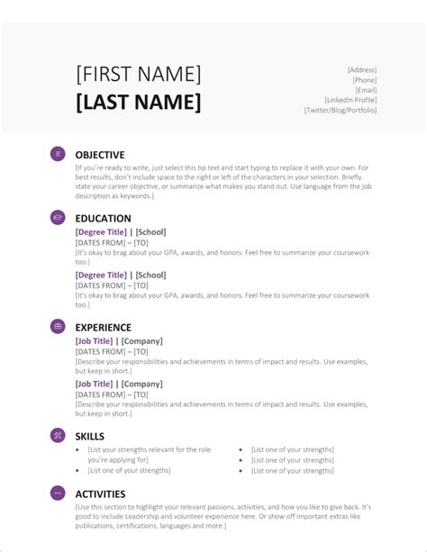 Free Resume Templates Microsoft Word Resstudy