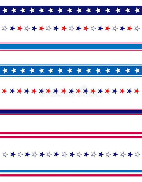 Patriotic Divider Border Blue And Red Patriotic Stars And Stripes Page