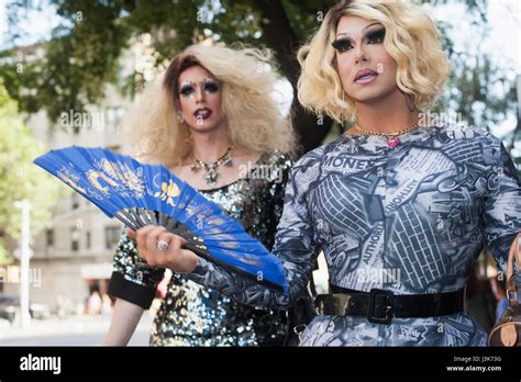 Portrait Of Two Drag Queens Stock Photo Alamy