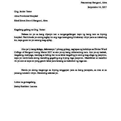 Liham Halimbawa Ng Request Letter Sa Tagalog Maikling Kwentong Images