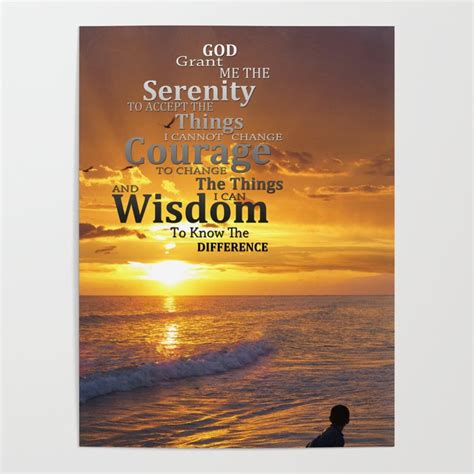 Serenity Prayer With Sunset By Sharon Cummings Poster By Sharon