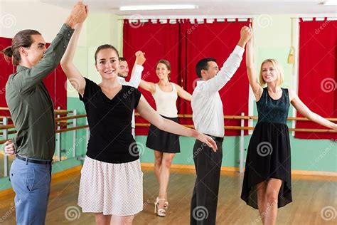 Group Of People Have Fun While Dancing Waltz Stock Image Image Of