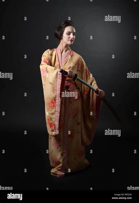 Young Beautiful Woman In Traditional Japanese Kimono Beautiful Girl