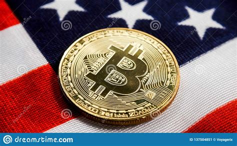 Bitcoin (₿) is a cryptocurrency invented in 2008 by an unknown person or group of people using the name satoshi nakamoto. Crypto Currency Bitcoin Against Usa Flag Stock Image ...