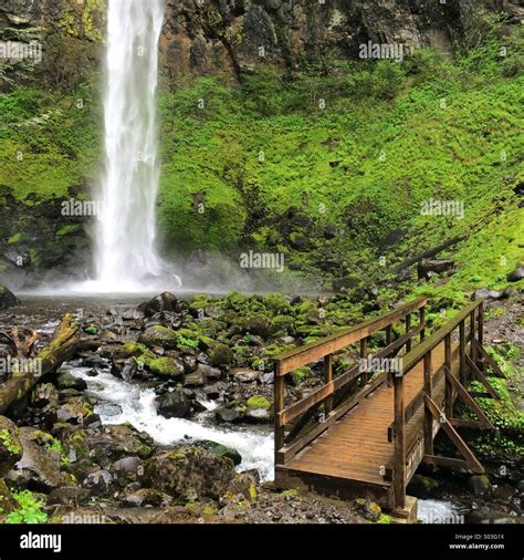 Elowah Fallscolumbia River Gorge Oregon Stock Photo Alamy