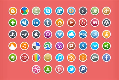 50 Best Free Social Media Icons Collection Png Psd Htmlcss