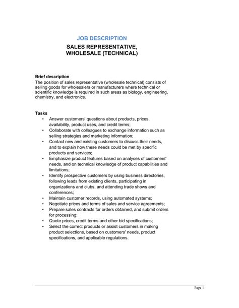Finance Sales Representative Job Description Sales Representative Job