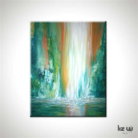 Abstract Waterfall Painting Into The Light Abstract Painting Liz W