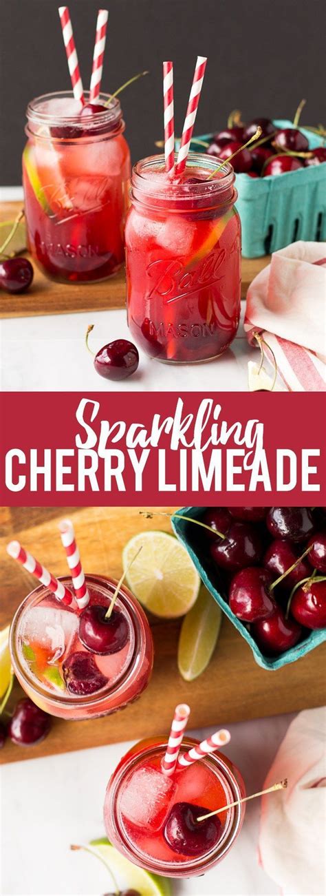 Sparkling Cherry Limeade Recipe Cherry Limeade Limeade Sparkling Drinks