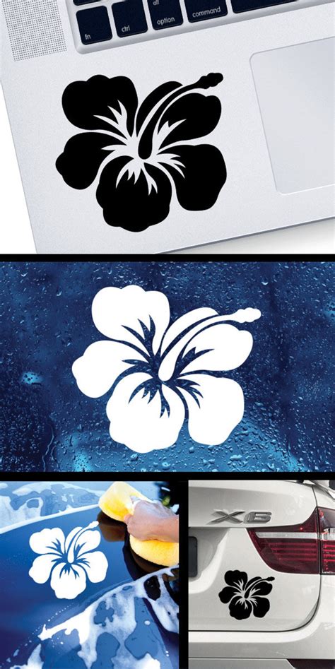 Decal Sticker Hibiscus Floral Beach Reef Surfer Surfboard Etsy