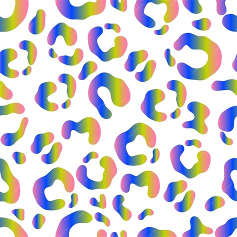 Premium Vector Neon Rainbow Leopard Abstract Print Vector Seamless