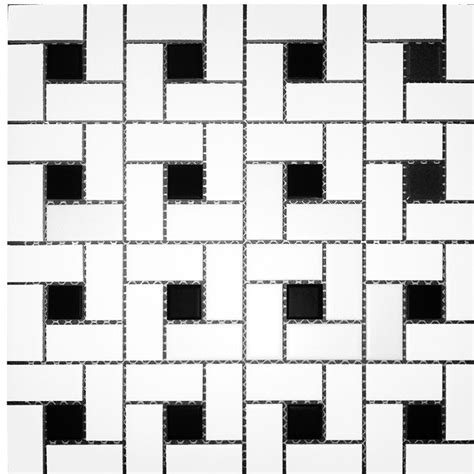Cc Mosaics Matte Pinwheel White And Black Dot Mosaic 12x12 Tiles Direct