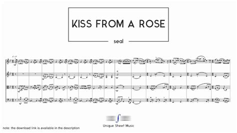 Kiss From A Rose Seal String Quartet Sheet Music Youtube