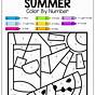 Prek Color By Number Summer Printables