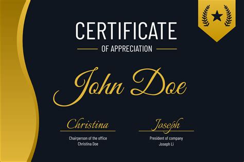 Golden Certificate Certificate Template