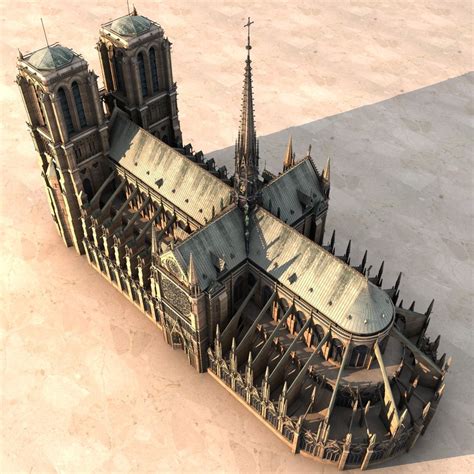 3d Notre Dame Paris Cathedral Sacred Architecture Gothic