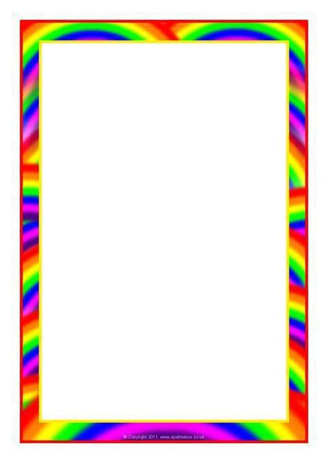 Rainbow Themed A4 Page Borders Sb7475 Sparklebox Page Borders