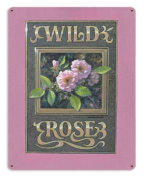 Wild Rose Vintage Sign Garage Art