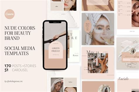 Editable Instagram Nude Color Templates On Canva For Etsy My Xxx Hot Girl