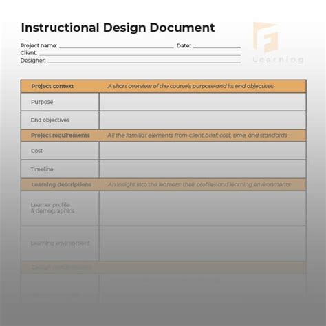Best Instructional Design Document Templates You Shouldnt Miss F