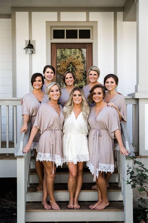 Nude And Cream Bridal Party Robes Love Marriage Pinterest