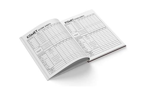 Kismet Score Sheets Kismet Score Pads 120 Large Print Sheets For