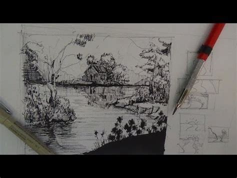 Learn how to draw bark with pen and ink with this free drawing tutorial by artist vincent whitehead. Pen & Ink Drawing Tutorials | How to draw a river ...