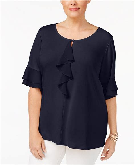 Ny Collection Plus Size Ruffled Top Tops Ny Collection Ruffle Top